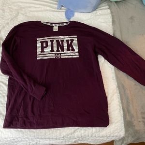 PINK burgundy maroon holographic sweatshirt
